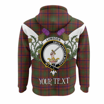 Lumsden Tartan Family Crest Hoodie Scottish Burns Night Thistle Floral