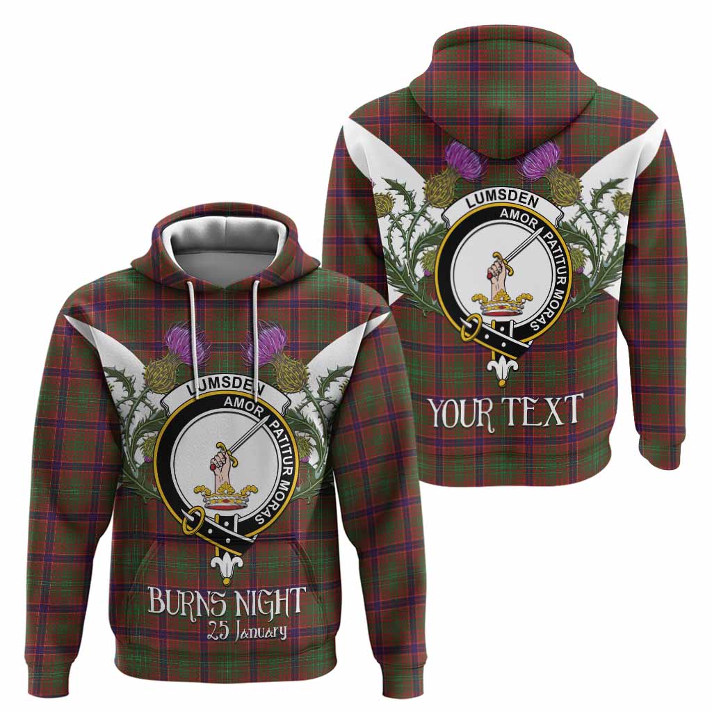 Lumsden Tartan Family Crest Hoodie Scottish Burns Night Thistle Floral