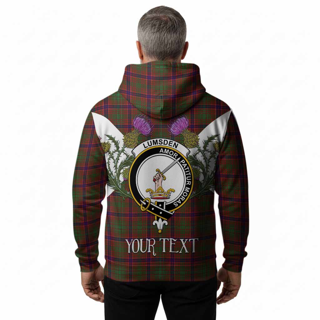 Lumsden Tartan Family Crest Hoodie Scottish Burns Night Thistle Floral