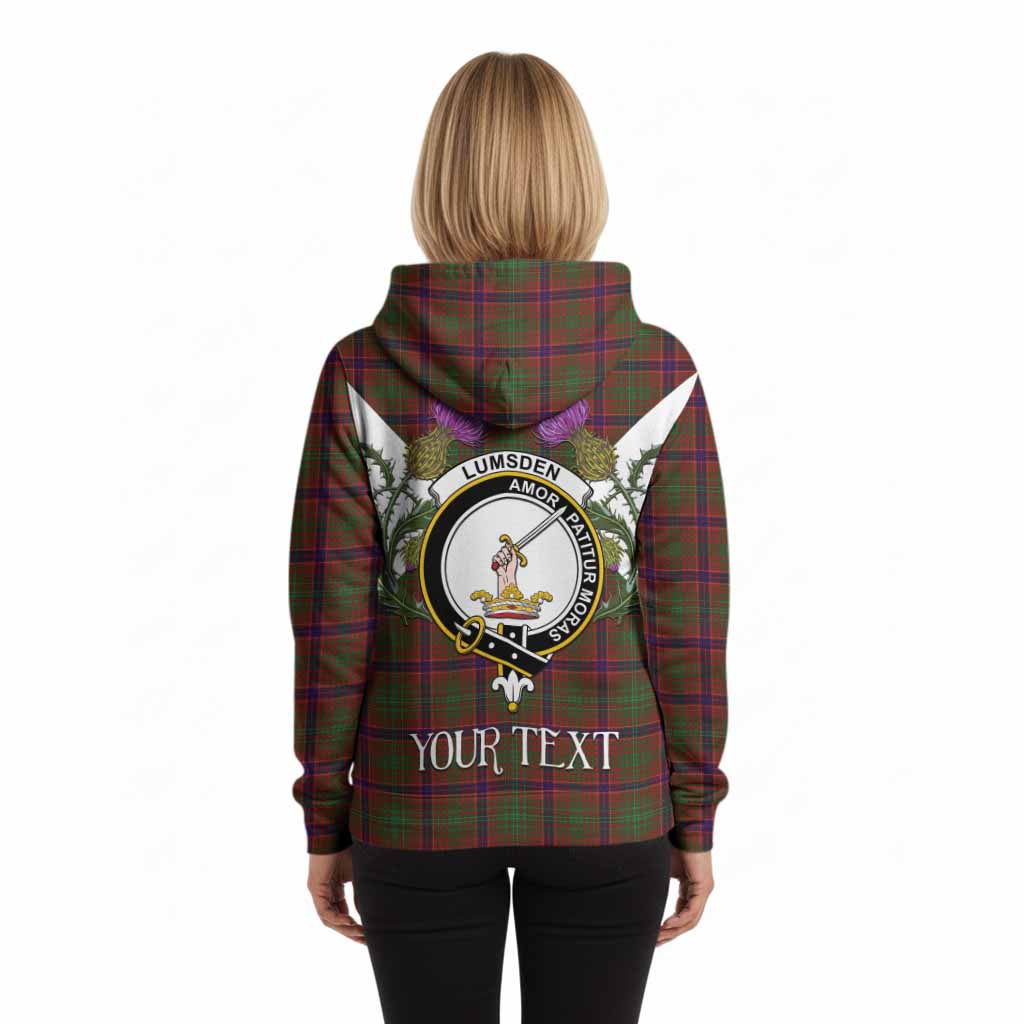 Lumsden Tartan Family Crest Hoodie Scottish Burns Night Thistle Floral