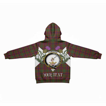 Lumsden Tartan Family Crest Kid Hoodie Scottish Burns Night Thistle Floral