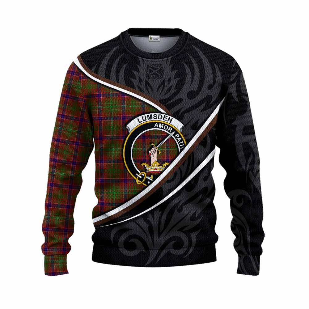 Lumsden Tartan Family Crest Knitted Sweater Celtic Scottish Thistle Floral - Tartan Vibes Clothing