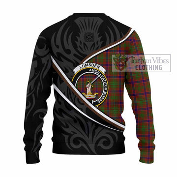 Lumsden Tartan Family Crest Knitted Sweater Celtic Scottish Thistle Floral - Tartan Vibes Clothing
