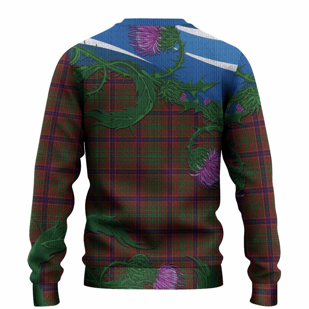 Lumsden Tartan Family Crest Knitted Sweater Thistle in Minimalism