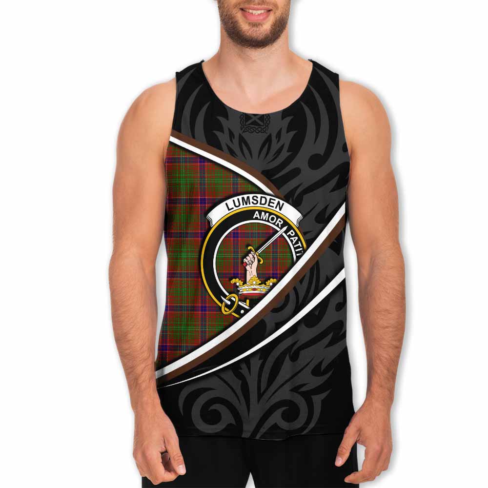 Lumsden Tartan Family Crest Men Tank Top Celtic Scottish Thistle Floral - Tartan Vibes Clothing
