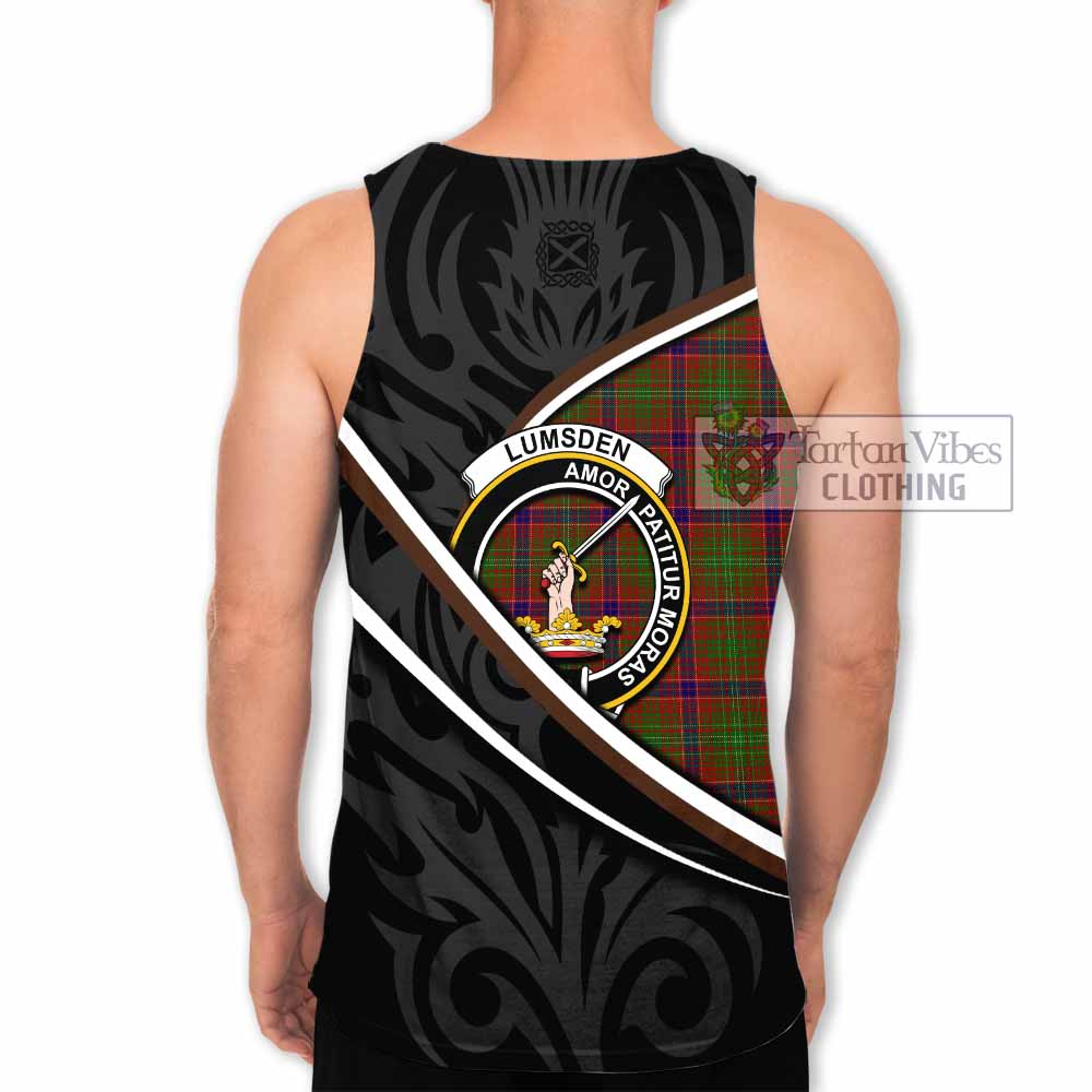 Lumsden Tartan Family Crest Men Tank Top Celtic Scottish Thistle Floral - Tartan Vibes Clothing