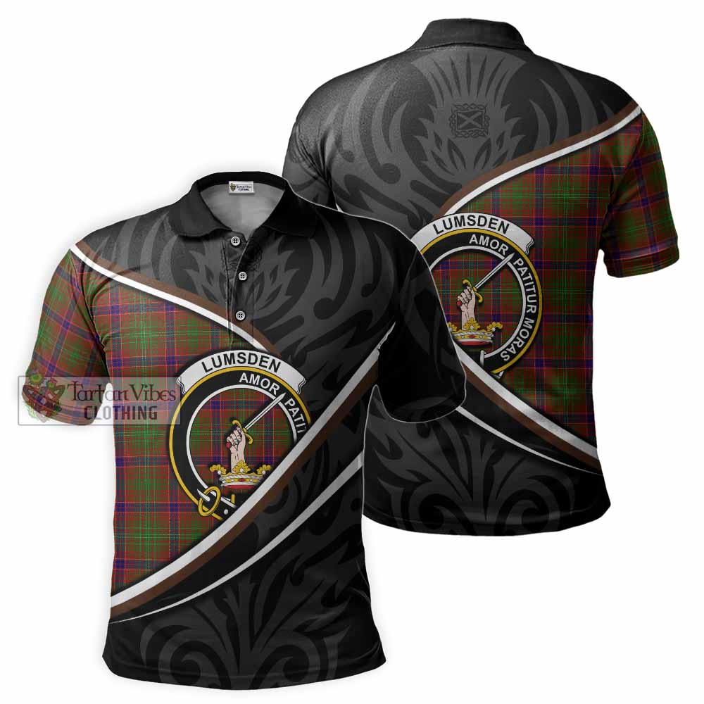 Lumsden Tartan Family Crest Polo Shirt Celtic Scottish Thistle Floral - Tartan Vibes Clothing