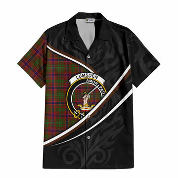 Lumsden Tartan Family Crest Hawaiian Shirt Celtic Scottish Thistle Floral