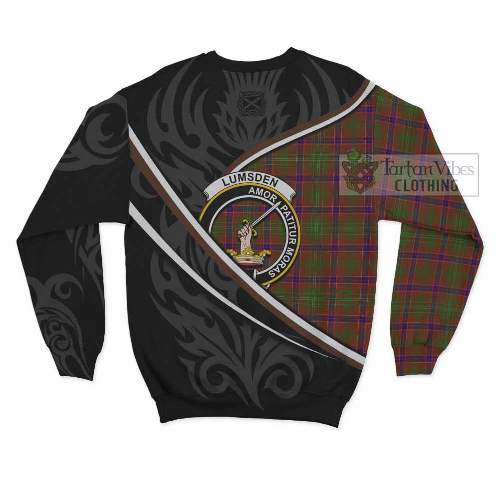 Lumsden Tartan Family Crest Sweatshirt Celtic Scottish Thistle Floral - Tartan Vibes Clothing