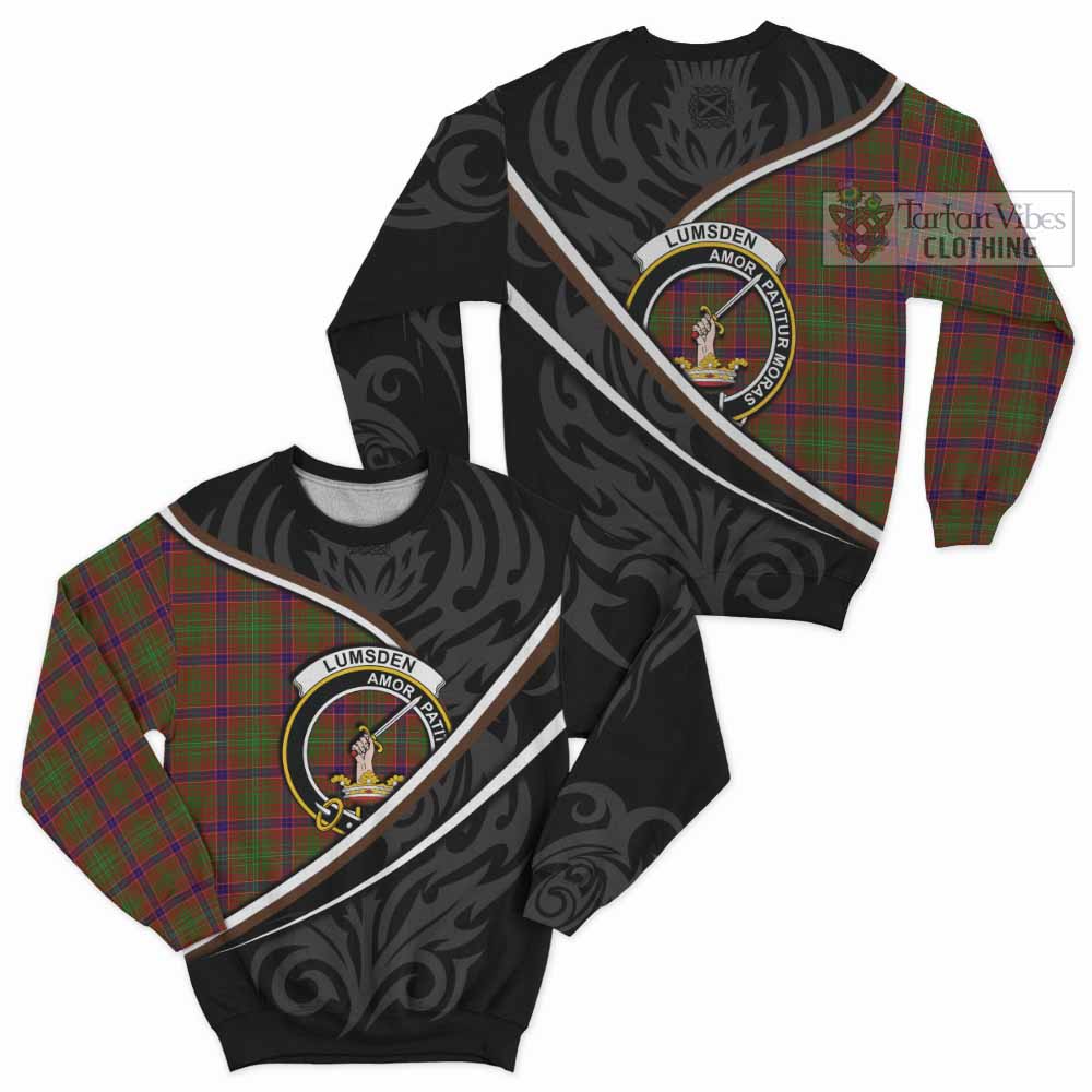 Lumsden Tartan Family Crest Sweatshirt Celtic Scottish Thistle Floral - Tartan Vibes Clothing
