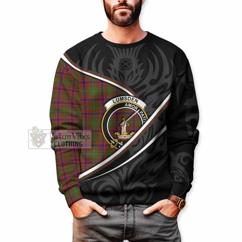 Lumsden Tartan Family Crest Sweatshirt Celtic Scottish Thistle Floral - Tartan Vibes Clothing