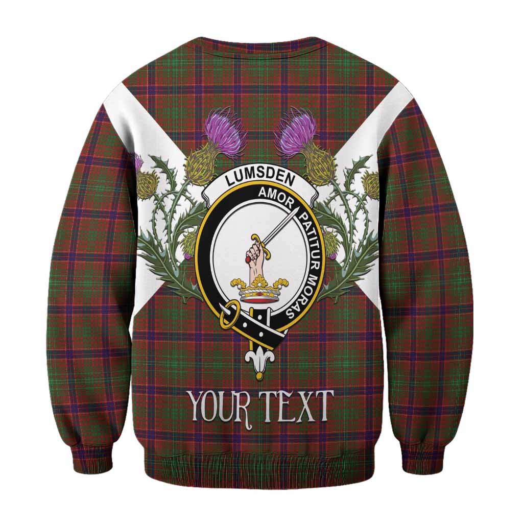 Lumsden Tartan Family Crest Sweatshirt Scottish Burns Night Thistle Floral