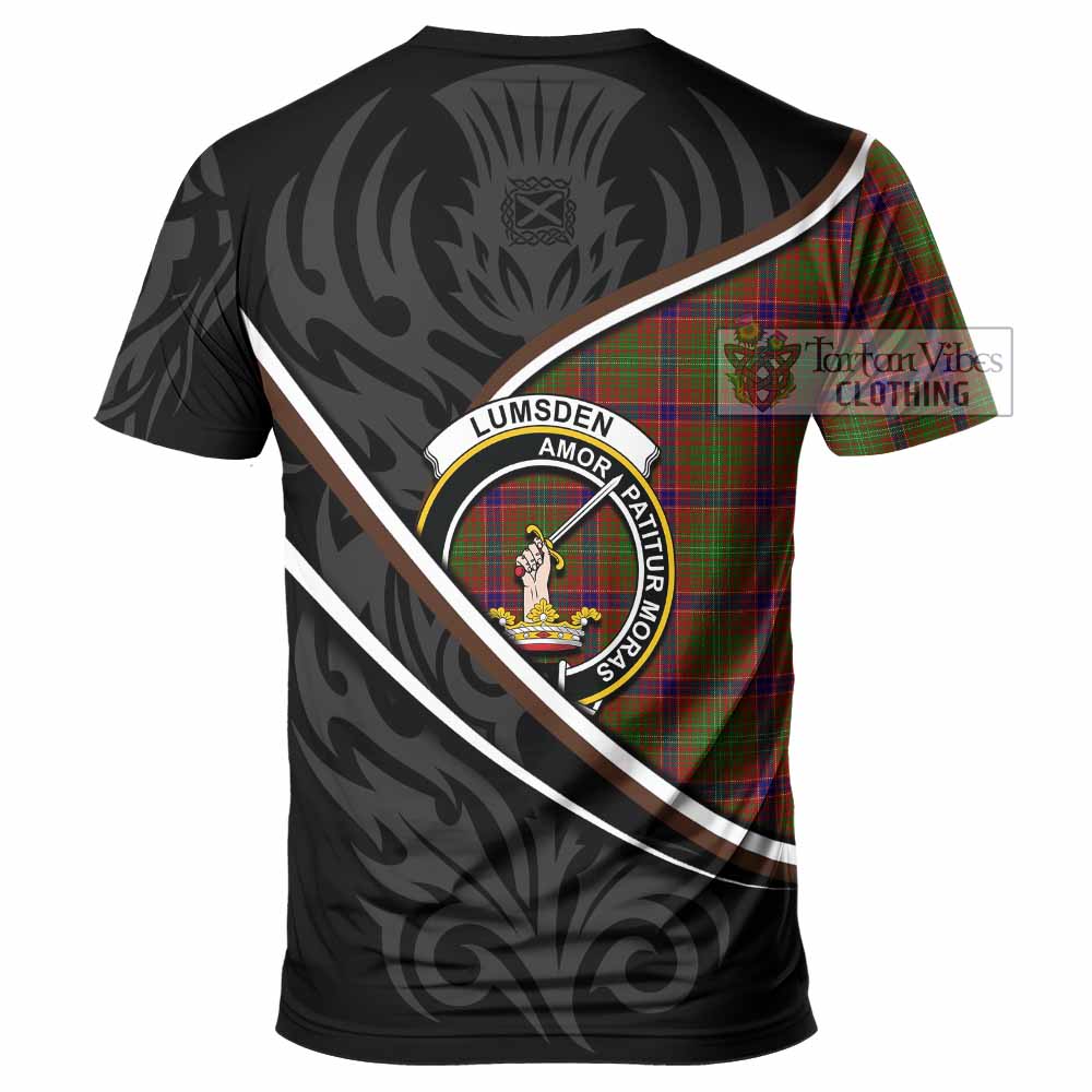 Lumsden Tartan Family Crest T-shirt Celtic Scottish Thistle Floral - Tartan Vibes Clothing