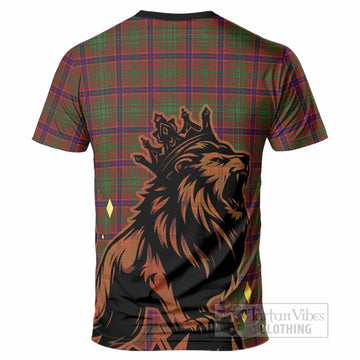 Lumsden Tartan Family Crest T-Shirt Crowned Lion Roaring