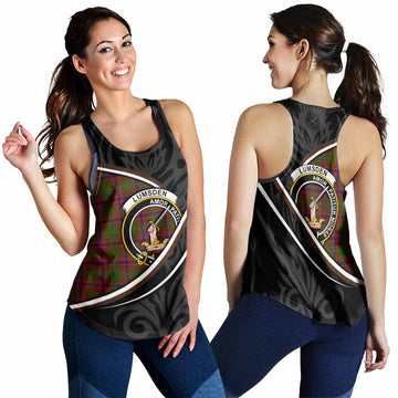 Lumsden Tartan Family Crest Women Racerback Tanks Celtic Scottish Thistle Floral - Tartan Vibes Clothing