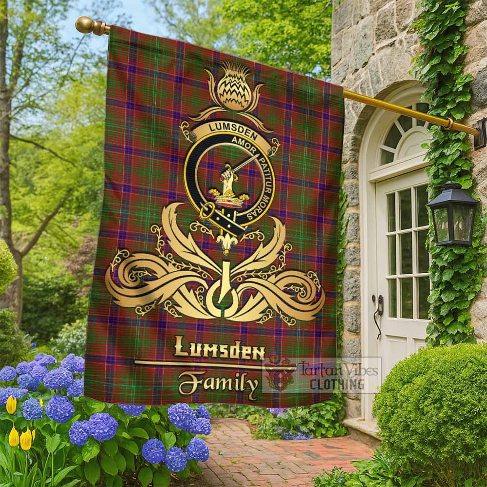 Lumsden Tartan Garden Flag with Highland Thistle Cherish Family Crest Style - Tartan Vibes Clothing