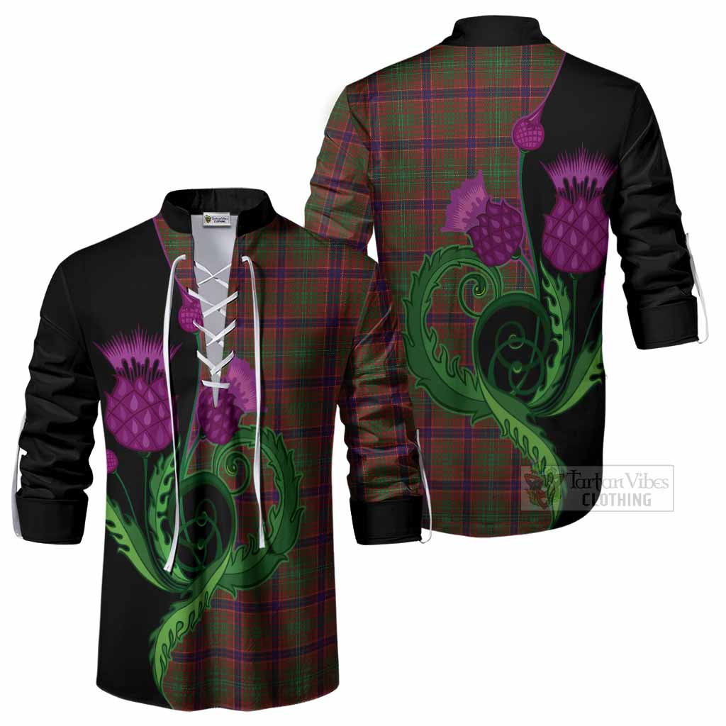 Lumsden Tartan Ghillie Shirt Traditional Scottish Thistle