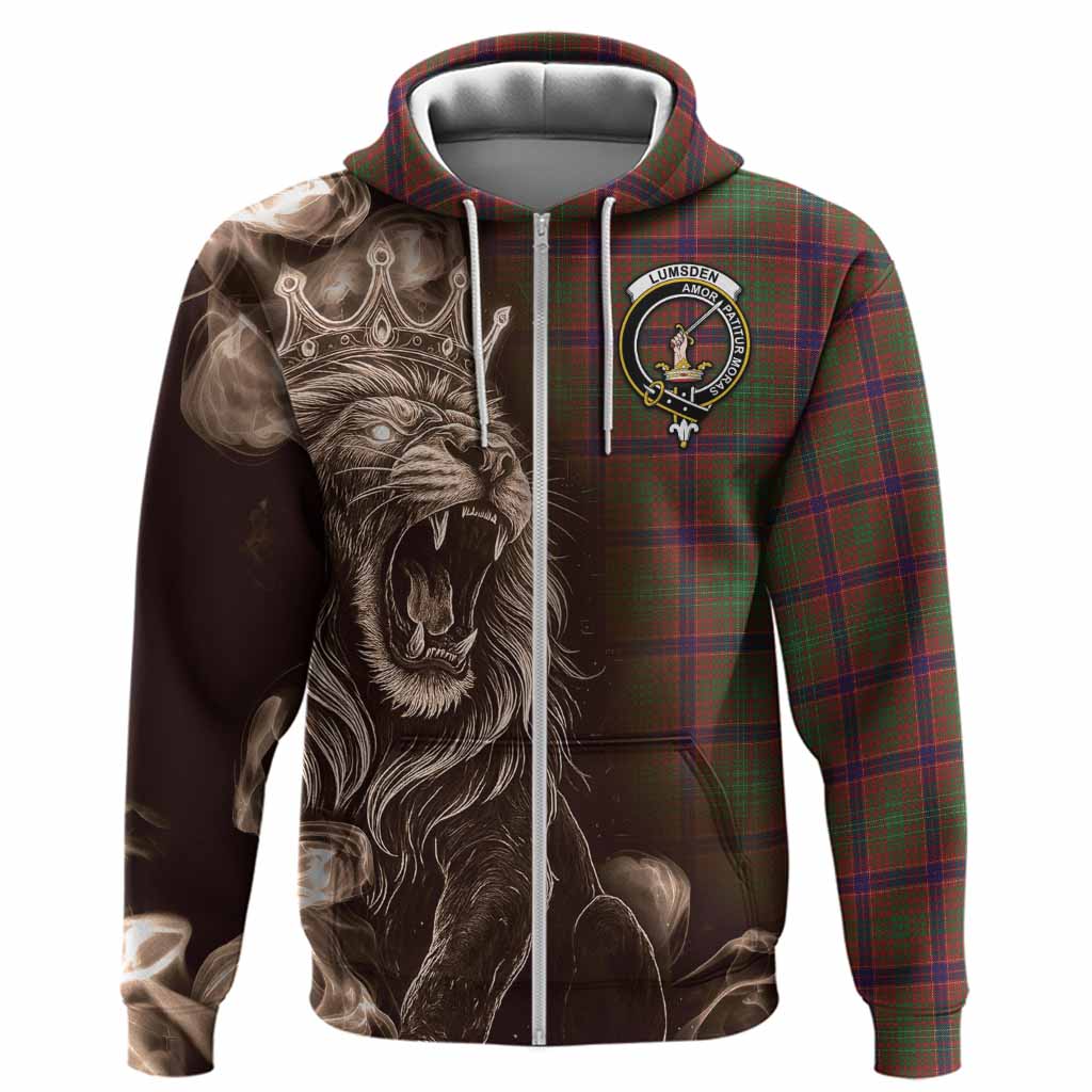Lumsden Tartan Hoodie Roaring Lion Heritage