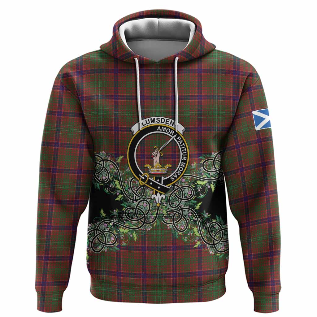 Lumsden Tartan Hoodie Thistle Scottish Spirit