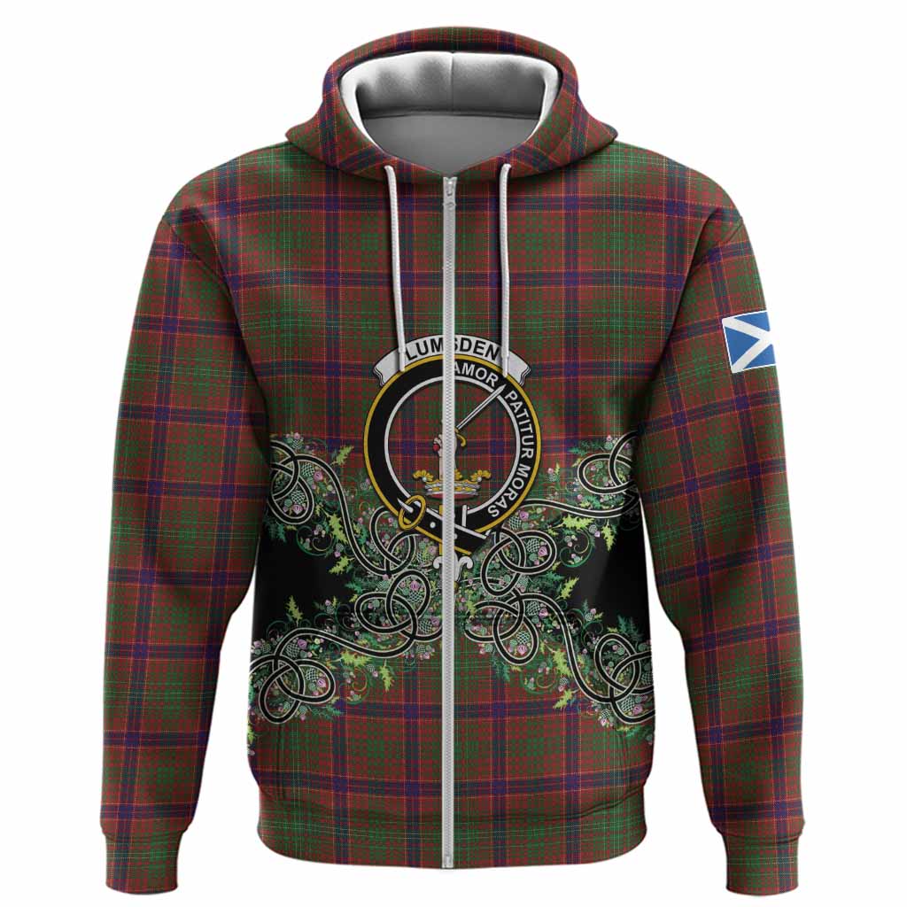 Lumsden Tartan Hoodie Thistle Scottish Spirit