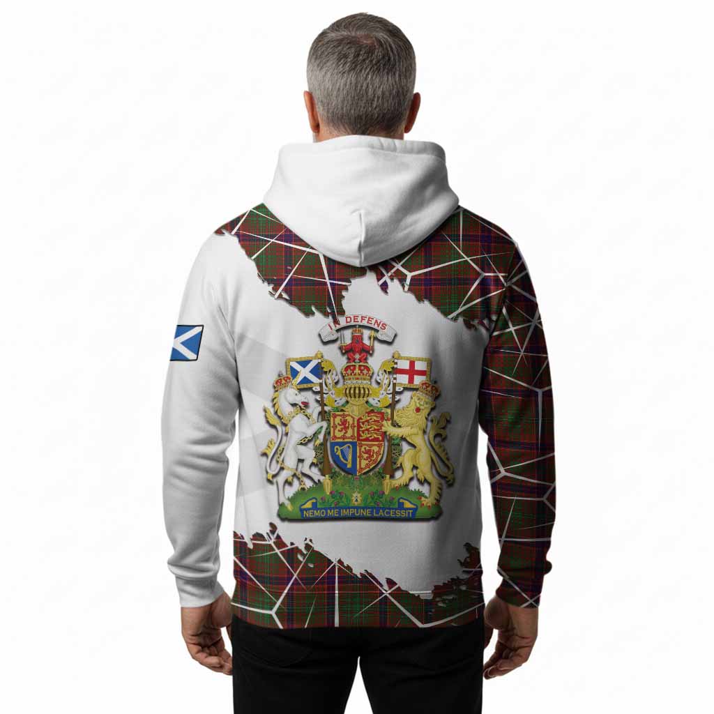 Lumsden Tartan Hoodie with Family Crest and Lion Rampant Grunge Style