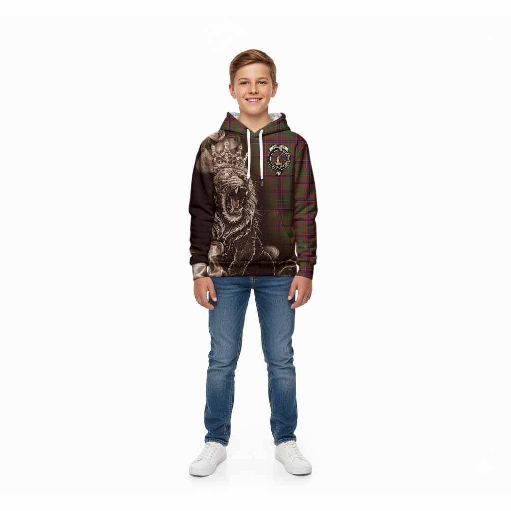 Lumsden Tartan Kid Hoodie Roaring Lion Heritage