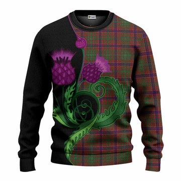 Lumsden Tartan Knitted Sweater Traditional Scottish Thistle
