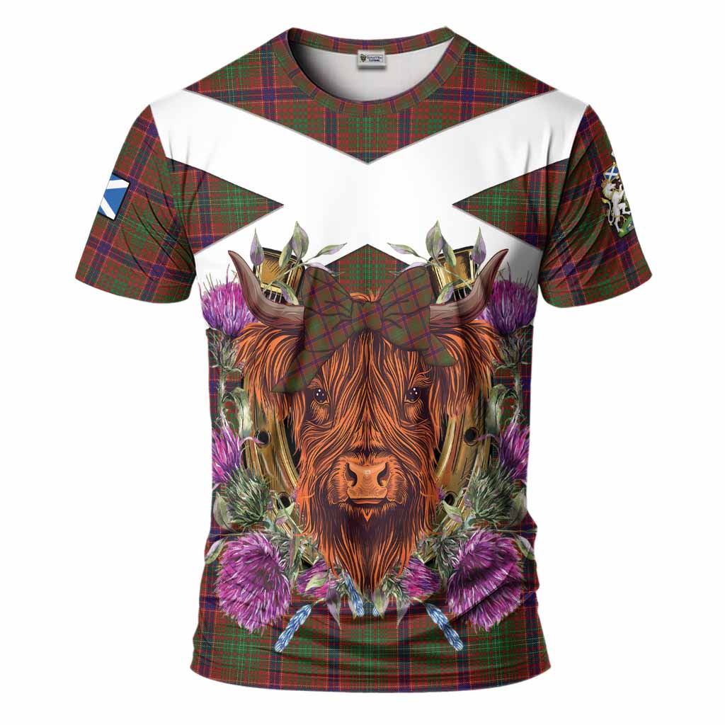 Lumsden Tartan T-Shirt Scottish Thistle Heilan Coo