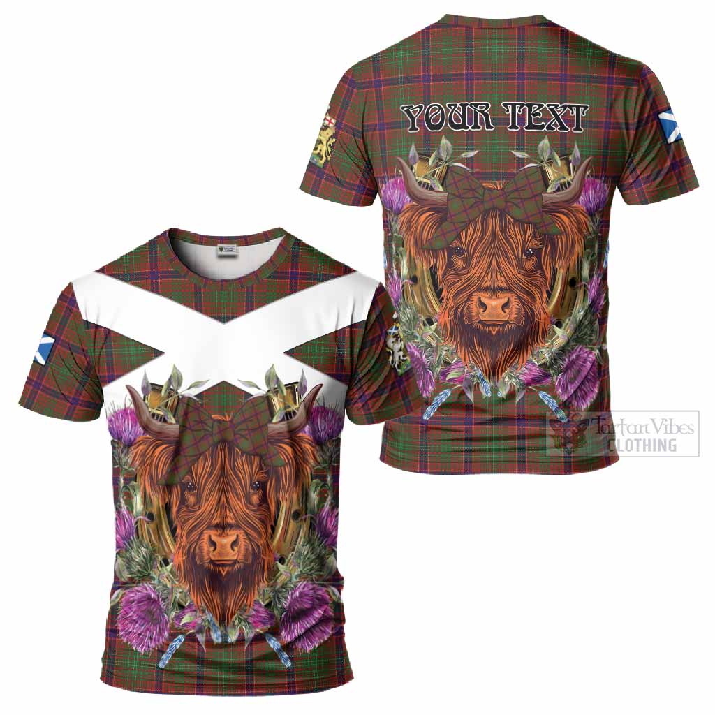 Lumsden Tartan T-Shirt Scottish Thistle Heilan Coo