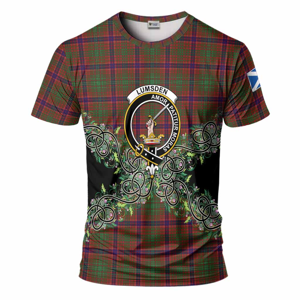 Lumsden Tartan T-Shirt Thistle Scottish Spirit