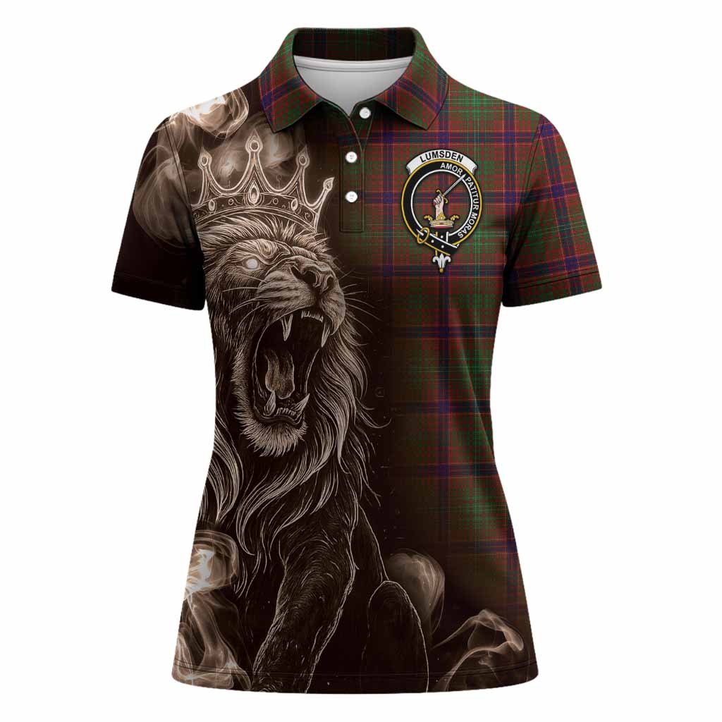Lumsden Tartan Women Polo Shirt Roaring Lion Heritage
