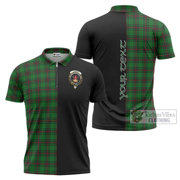 Lundin Tartan Zipper Polo Shirt with Family Crest and Half Of Me Style Unisex - Tartan Vibes Clothing