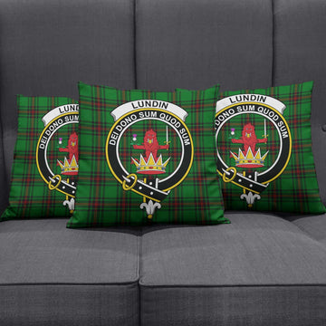 Lundin Tartan Pillow Cover with Family Crest Rectangle Pillow Cover 51*91cm - Tartan Vibes Clothing