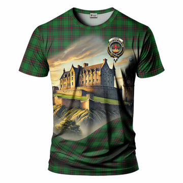 Tartan Vibes Clothing Lundin Tartan Family Crest T-Shirt with Scottish Ancient Castle Stype