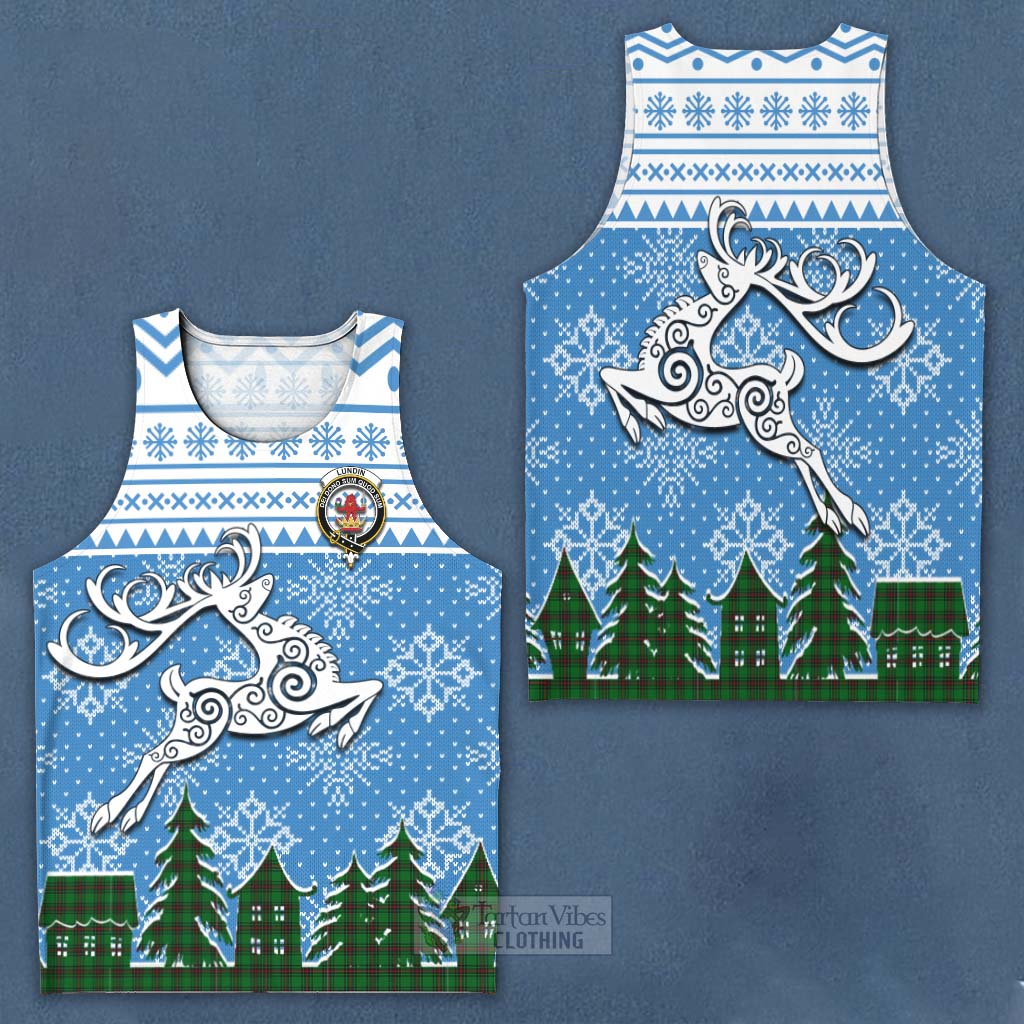 Lundin Clan Christmas Men's Tank Top Celtic Reindeer Style Men - Tartan Vibes Clothing