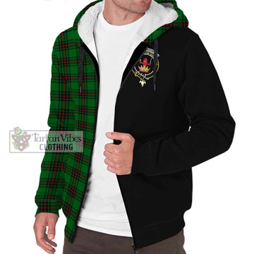 Lundin Tartan Sherpa Hoodie with Family Crest and Half Of Me Style Unisex S - Tartan Vibes Clothing