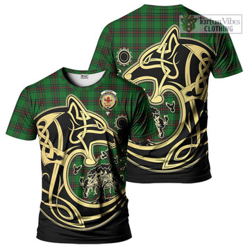 Lundin Tartan T-Shirt with Family Crest Celtic Wolf Style Kid's Shirt - Tartan Vibes Clothing