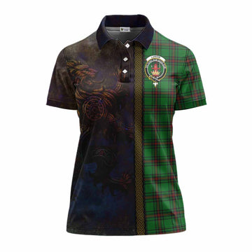 Lundin Tartan Family Crest Women's Polo Shirt Alba Gu Brath Be Brave Lion Ancient Style Women - Tartan Vibes Clothing