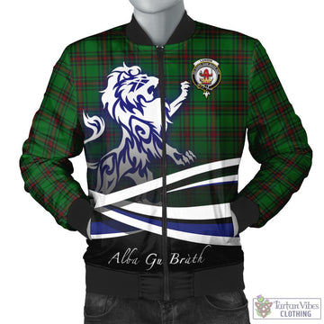 Lundin Tartan Bomber Jacket with Alba Gu Brath Regal Lion Emblem Unisex - Tartan Vibes Clothing