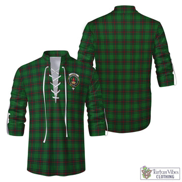 Lundin Tartan Men's Scottish Traditional Jacobite Ghillie Kilt Shirt with Family Crest Men - Tartan Vibes Clothing