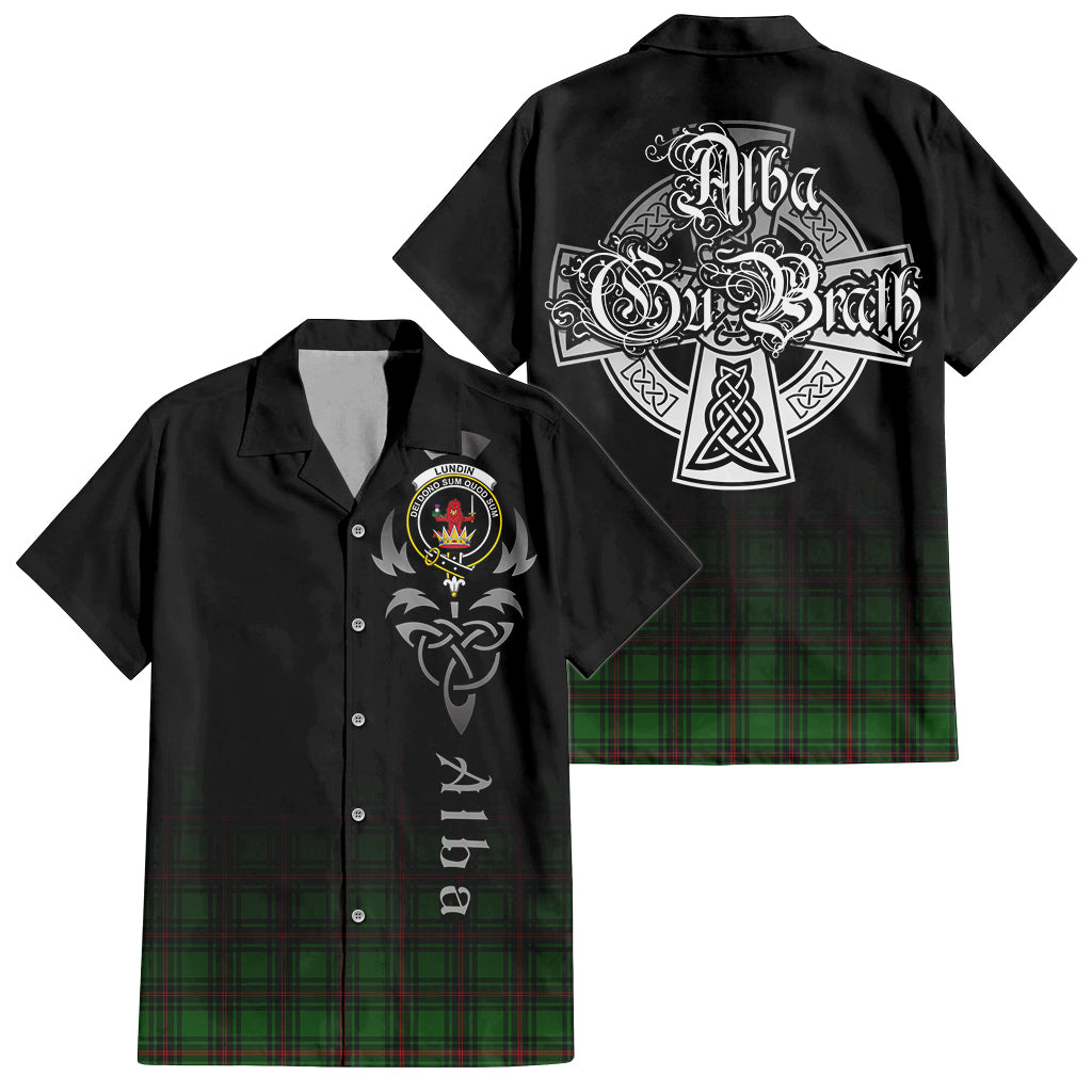 Lundin Tartan Hawaiian Shirt Shirt Featuring Alba Gu Brath Family Crest Celtic Inspired Kid - Tartan Vibes Clothing