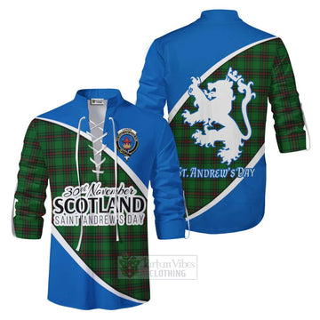 Lundin Family Crest Tartan Ghillie Kilt Shirt Celebrate Saint Andrew's Day in Style Men - Tartan Vibes Clothing