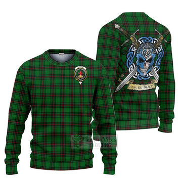 Lundin Tartan Ugly Sweater with Family Crest Celtic Skull Style Unisex - Tartan Vibes Clothing