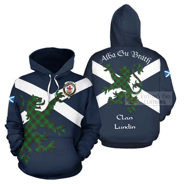 Lundin Tartan Lion Rampant Hoodie Proudly Display Your Heritage with Alba Gu Brath and Clan Name Zip Hoodie - Tartan Vibes Clothing