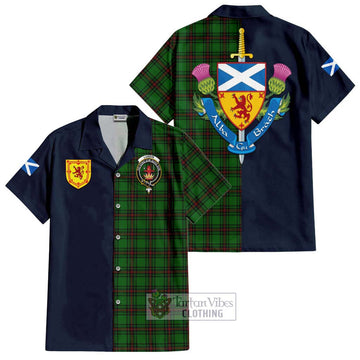 Lundin Tartan Hawaiian Shirt Alba with Scottish Lion Royal Arm Half Style Kid - Tartan Vibes Clothing