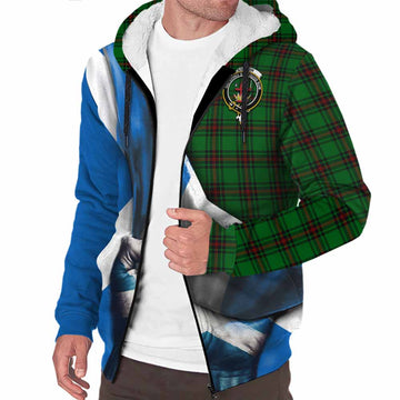 Lundin Tartan Sherpa Hoodie with Family Crest Scotland Patriotic Style Unisex S - Tartan Vibes Clothing