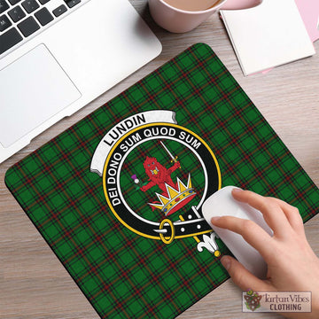 Lundin Tartan Mouse Pad with Family Crest