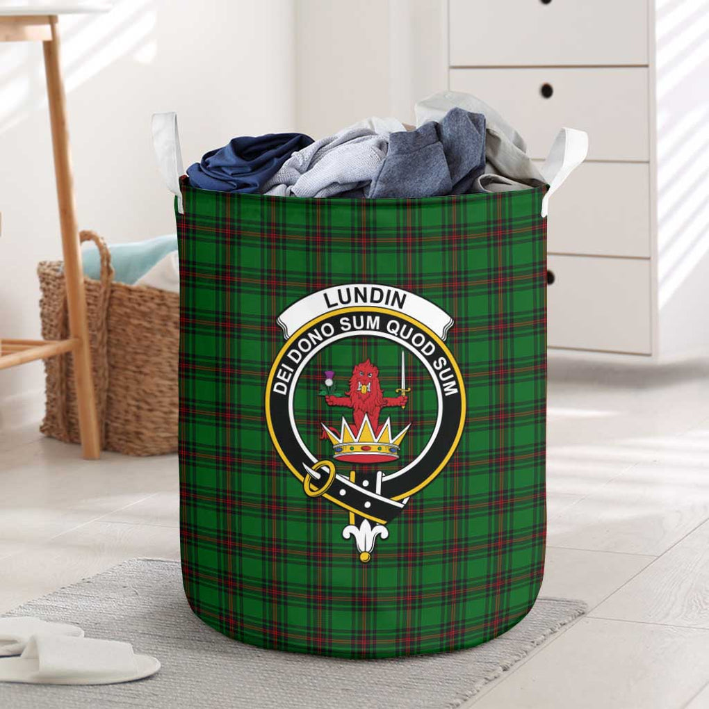 Lundin Tartan Laundry Basket with Family Crest One Size - Tartan Vibes Clothing