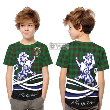 Lundin Tartan Kid T-Shirt with Alba Gu Brath Regal Lion Emblem Youth XL Size14 - Tartan Vibes Clothing