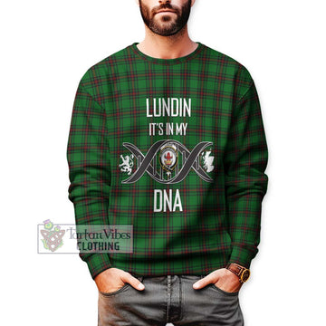 Lundin Tartan Sweatshirt with Family Crest DNA In Me Style Unisex - Tartan Vibes Clothing